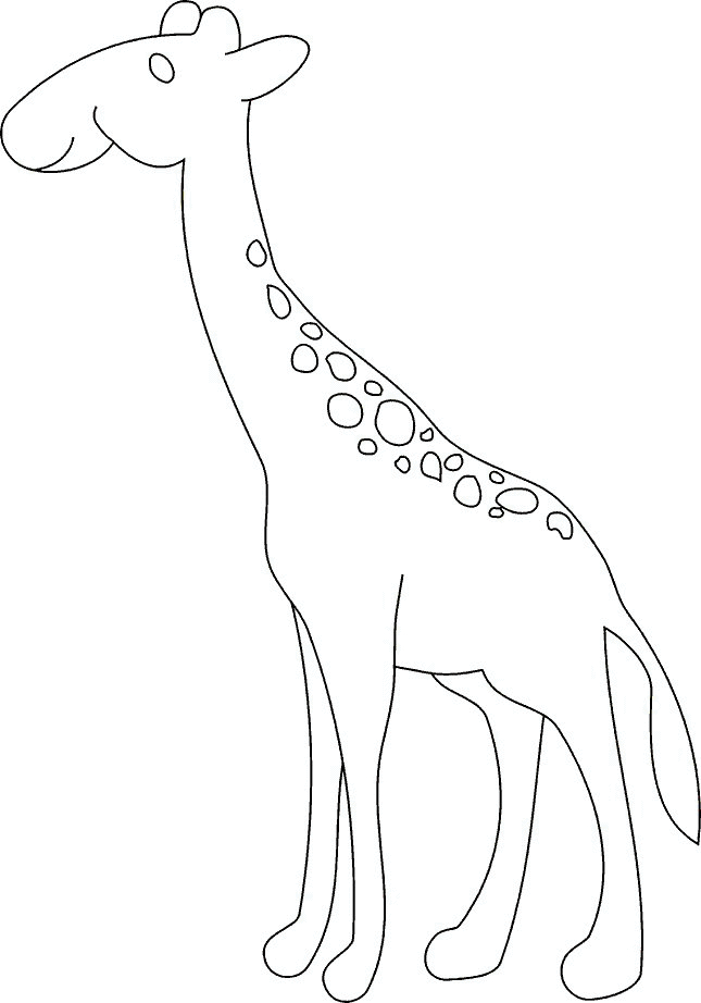 Coloriage d'une girafe dans son habitat naturel