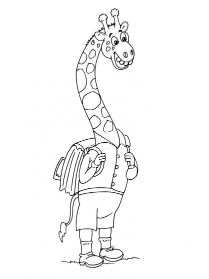 Coloriage d'une girafe majestueuse dans son habitat naturel
