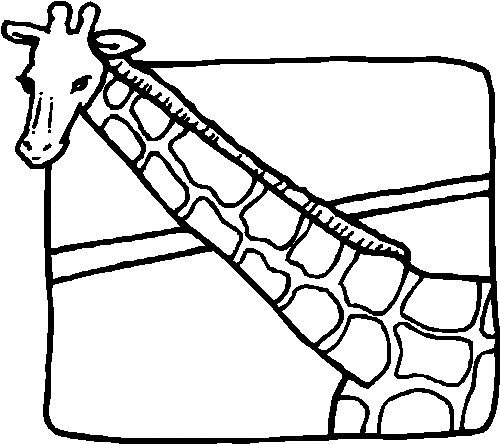 Coloriage d'une girafe au long cou dans un environnement naturel