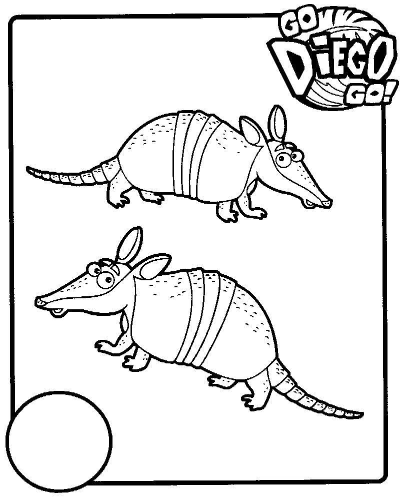 Coloriage de Diego en pleine aventure dans la jungle