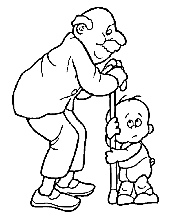 Un moment tendre entre grands-parents et petits-enfants dans un jardin