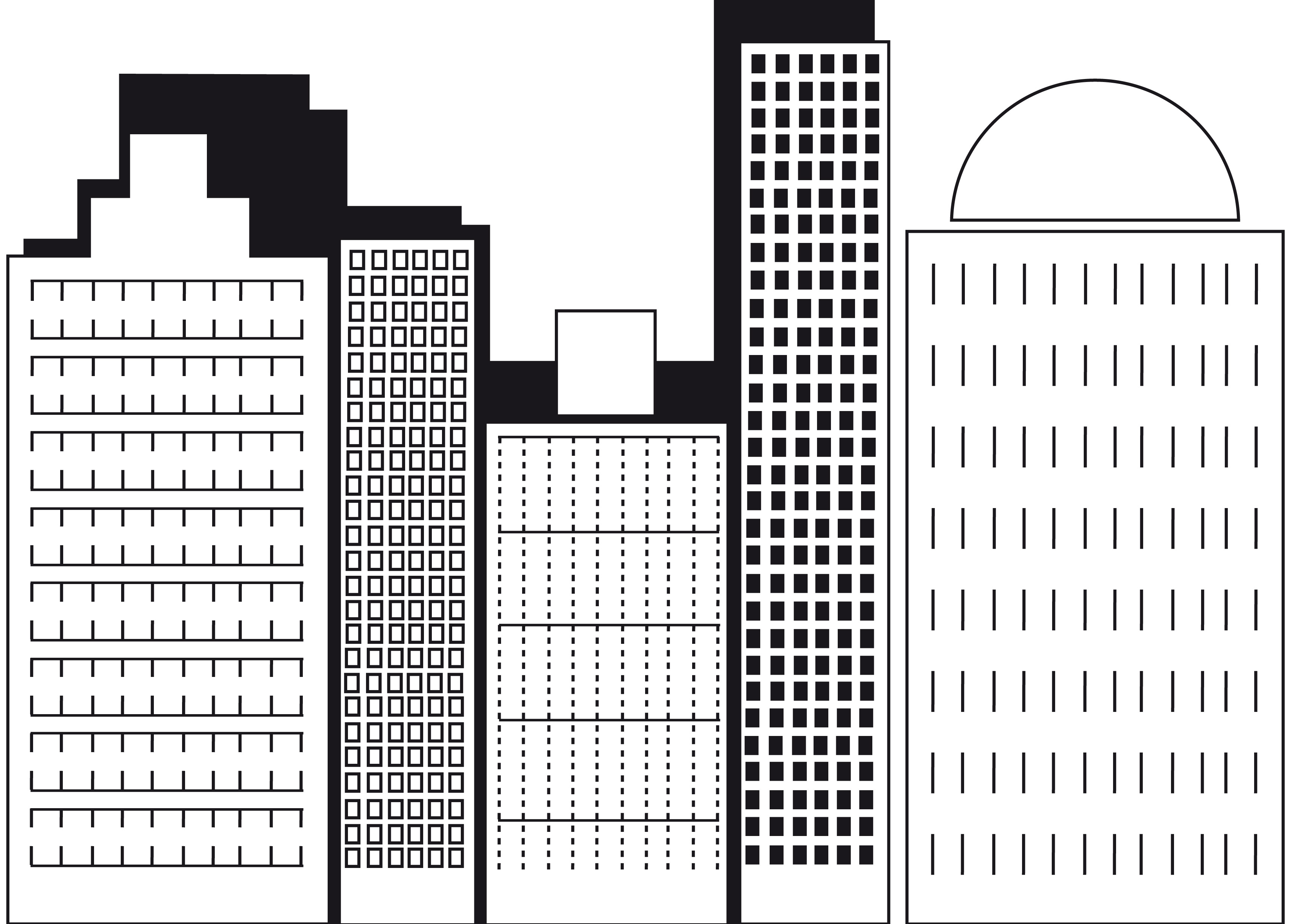 Coloriage d'un gratte-ciel moderne en milieu urbain