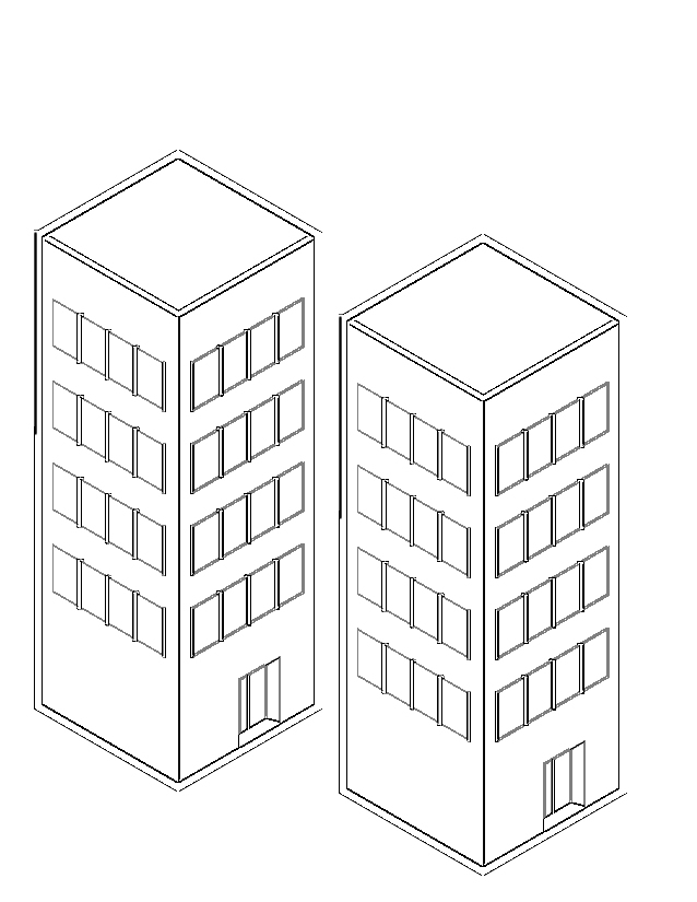 Coloriage de gratte-ciel dans un paysage urbain