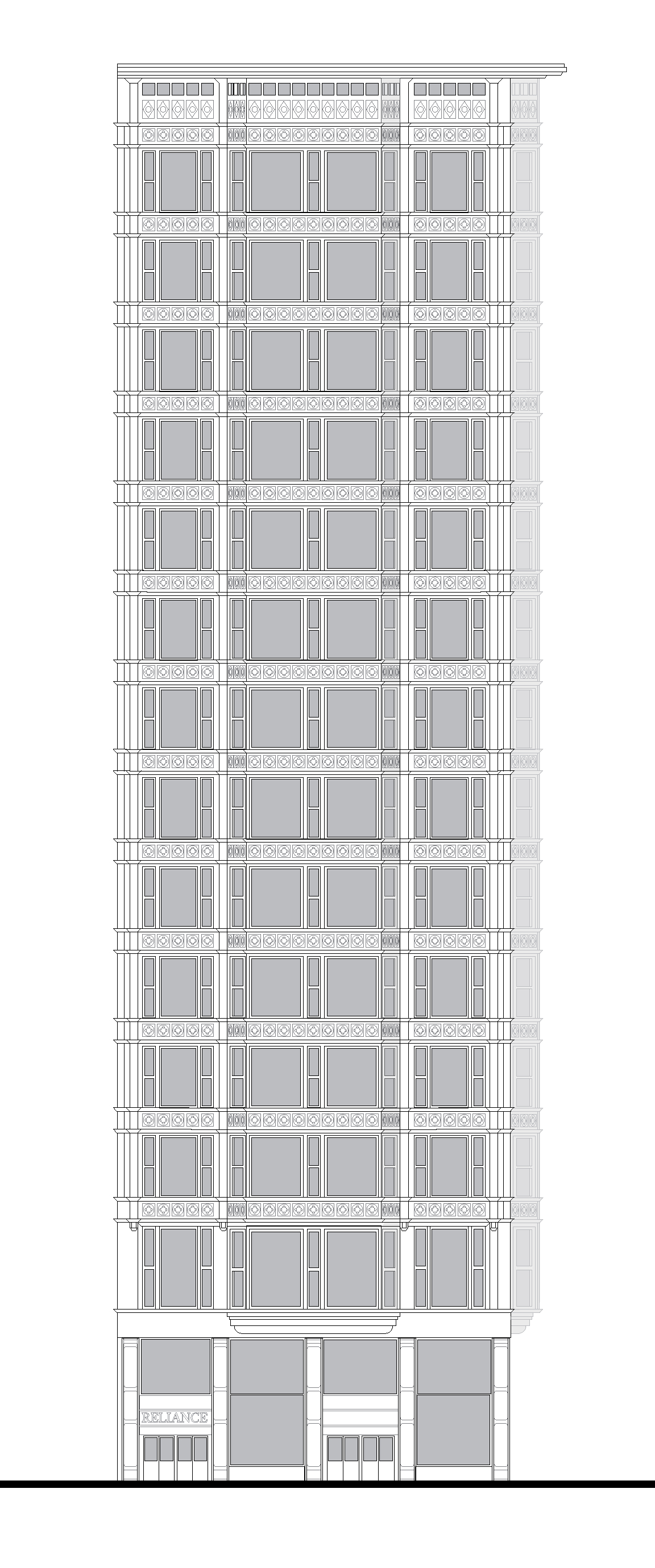 Coloriage d'un gratte-ciel dans un paysage urbain