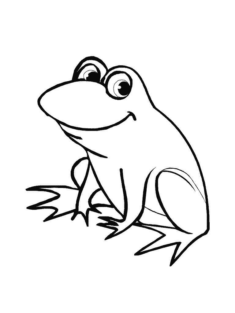 Coloriage d'une grenouille assise sur une feuille de nénuphar