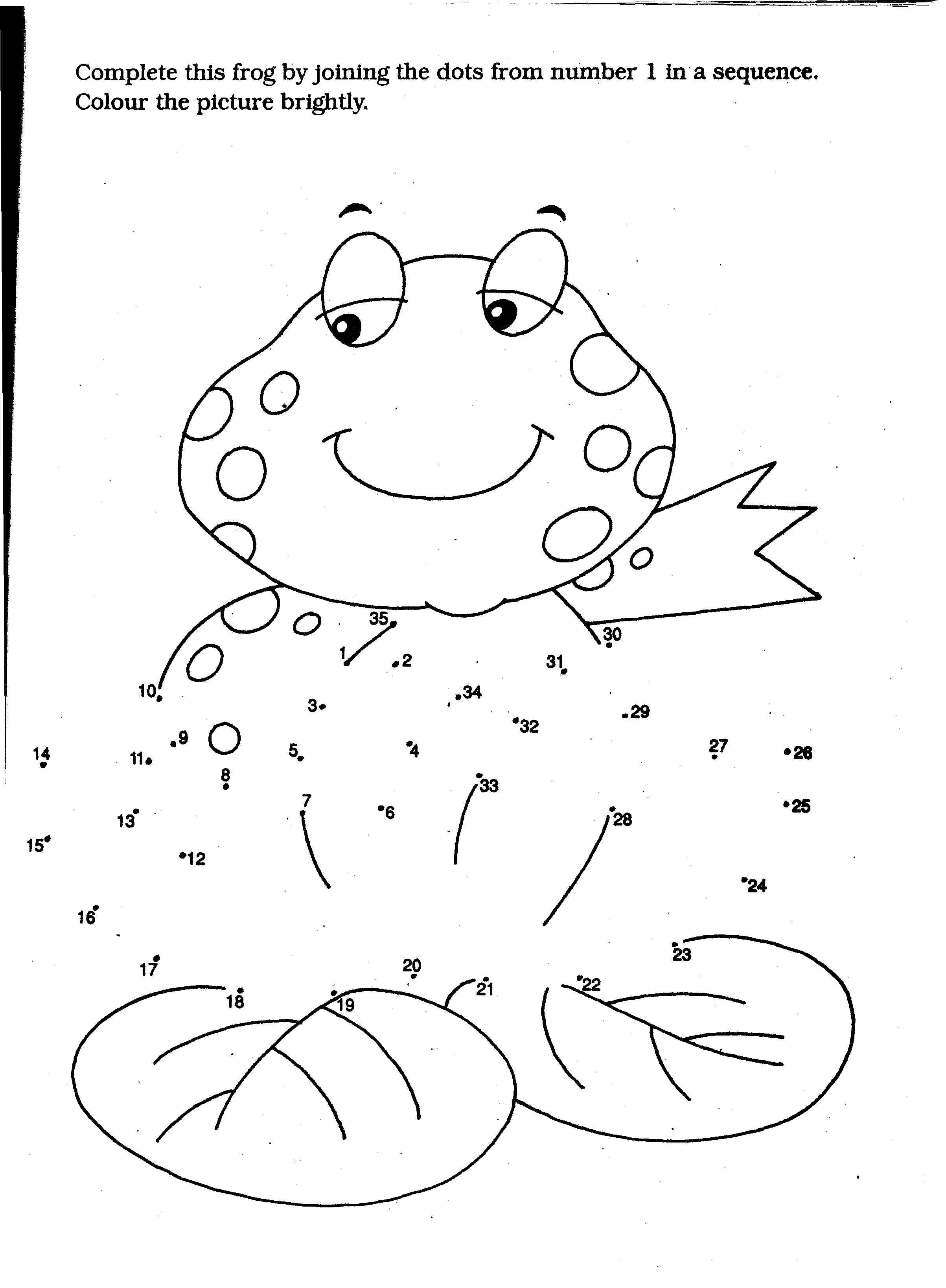 Coloriage d'une grenouille sur un nénuphar dans un décor aquatique