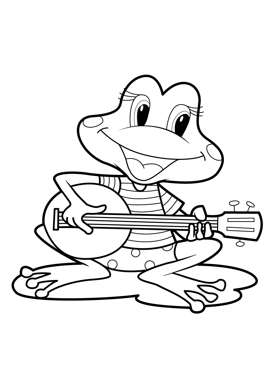 Coloriage d'une grenouille sur un nénuphar au bord d'un étang