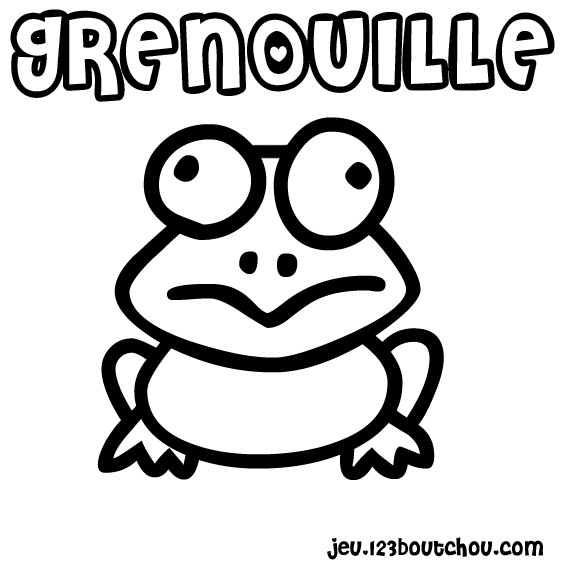 Coloriage d'une grenouille assise sur une feuille de nénuphar