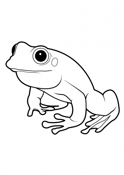 Coloriage d'une grenouille assise sur une feuille de nénuphar dans un étang Coloriage d'une grenouille assise sur une feuille de nénuphar dans un étang