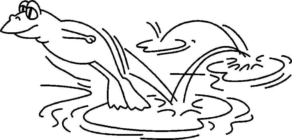 Coloriage d'une grenouille sur un nénuphar dans un décor aquatique