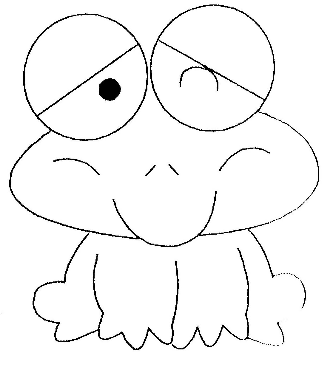 Coloriage d'une grenouille assise sur une feuille de nénuphar