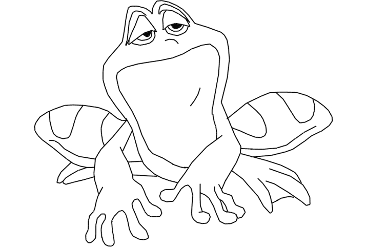 Coloriage d'une grenouille assise sur une feuille de nénuphar dans un décor aquatique