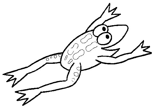 Coloriage d'une grenouille joyeuse sur un nénuphar dans un étang