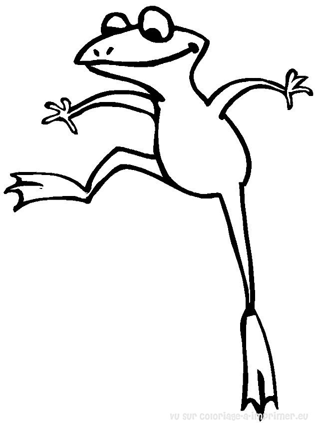 Coloriage d'une grenouille assise sur une feuille de nénuphar