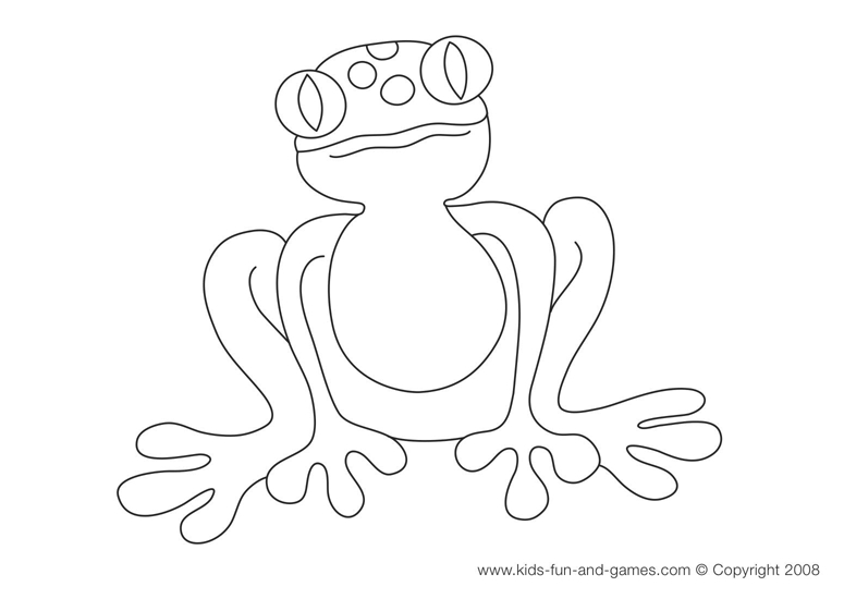 Coloriage d'une grenouille au bord d'une mare