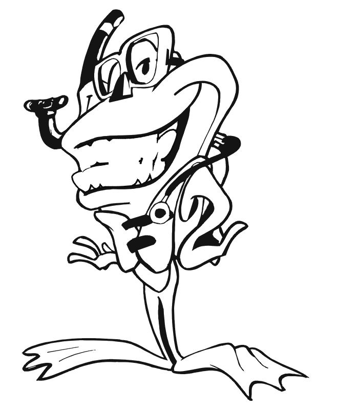 Coloriage d'une grenouille assise sur une feuille de nénuphar
