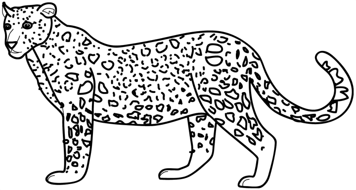 Guepard en pleine course sur un fond de savane