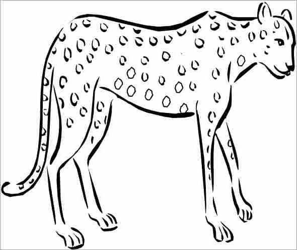 Guepard en pleine course à travers la savane