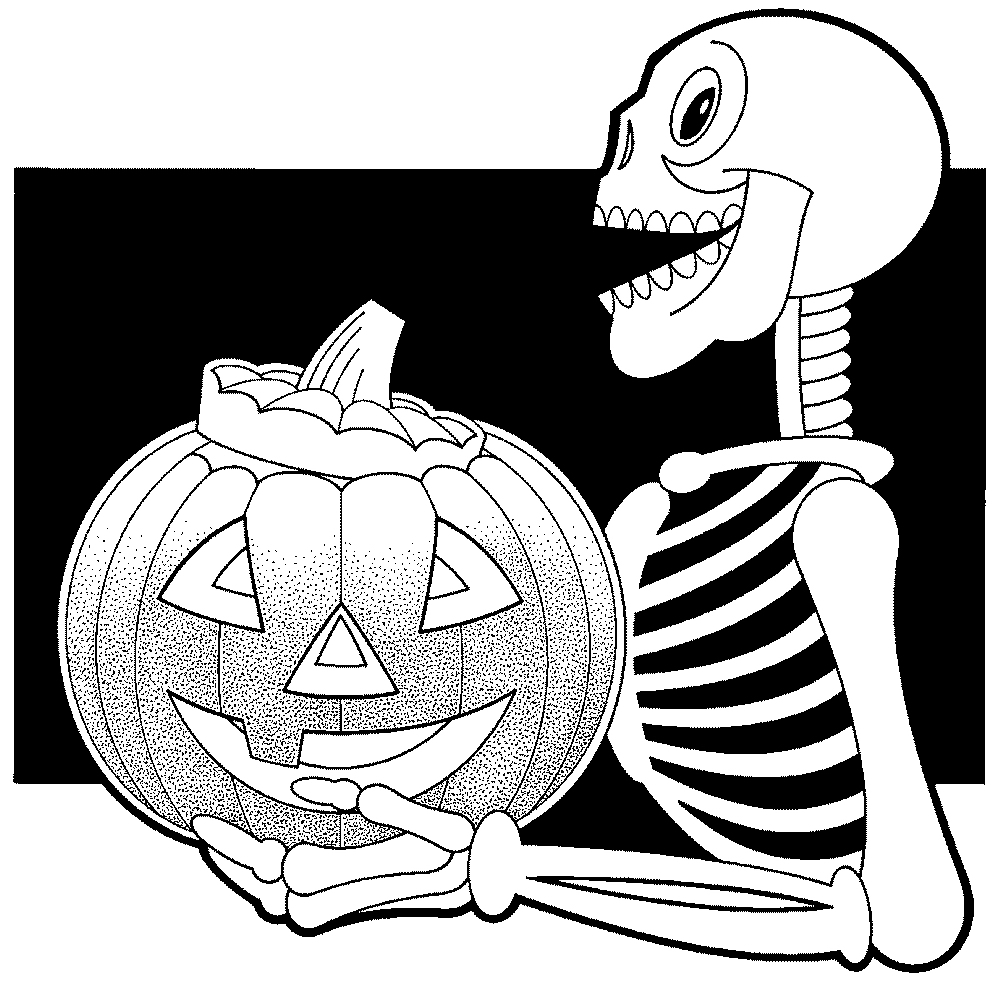 Scène d'Halloween avec une citrouille, un fantôme et des chauves-souris