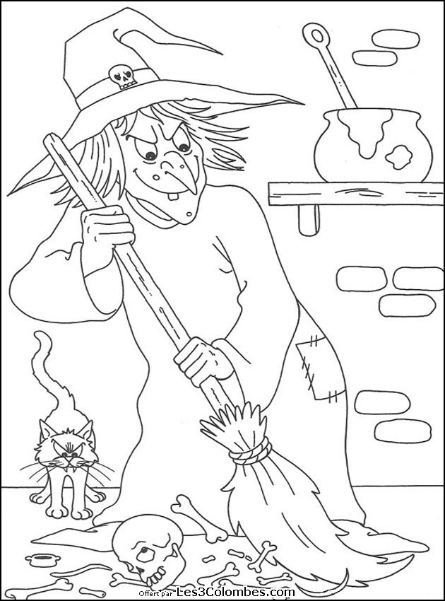 Scène d'Halloween avec un chat noir, une citrouille et une pleine lune