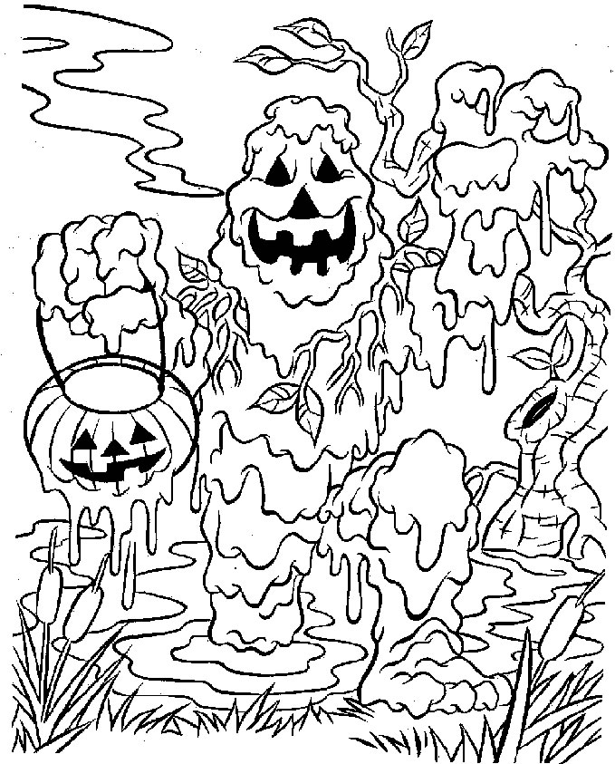 Un groupe d'enfants déguisés pour Halloween dans un décor festif