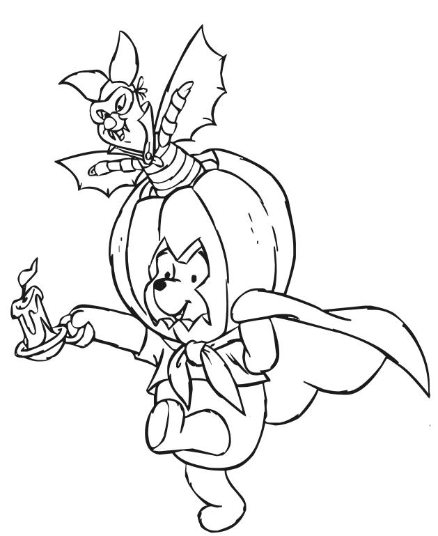 Scène d'Halloween avec sorcière, citrouilles et chauves-souris