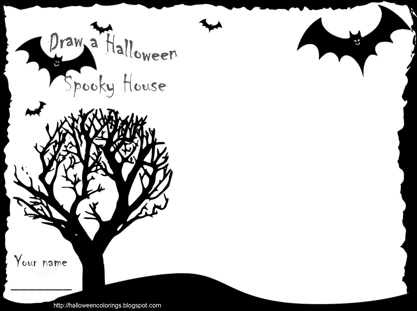 Coloriage d'Halloween avec une sorcière et des éléments festifs