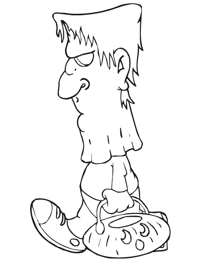 Coloriage d'une scène d'Halloween avec un fantôme et une maison hantée