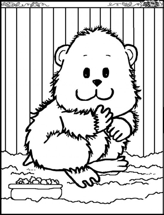 Coloriage d'un hamster jouant dans son habitat naturel