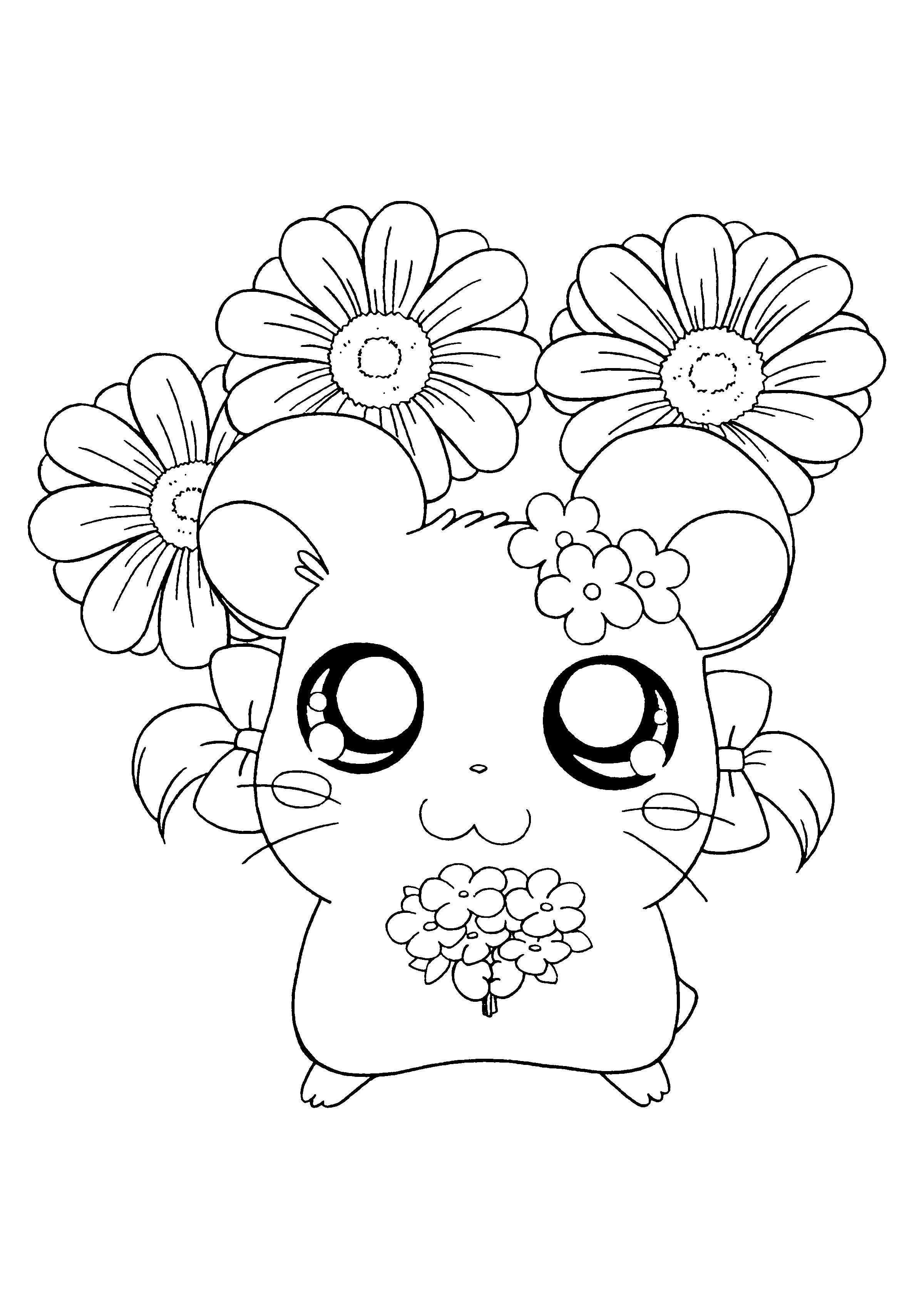 Hamtaro et ses amis en pleine aventure sur un fond naturel