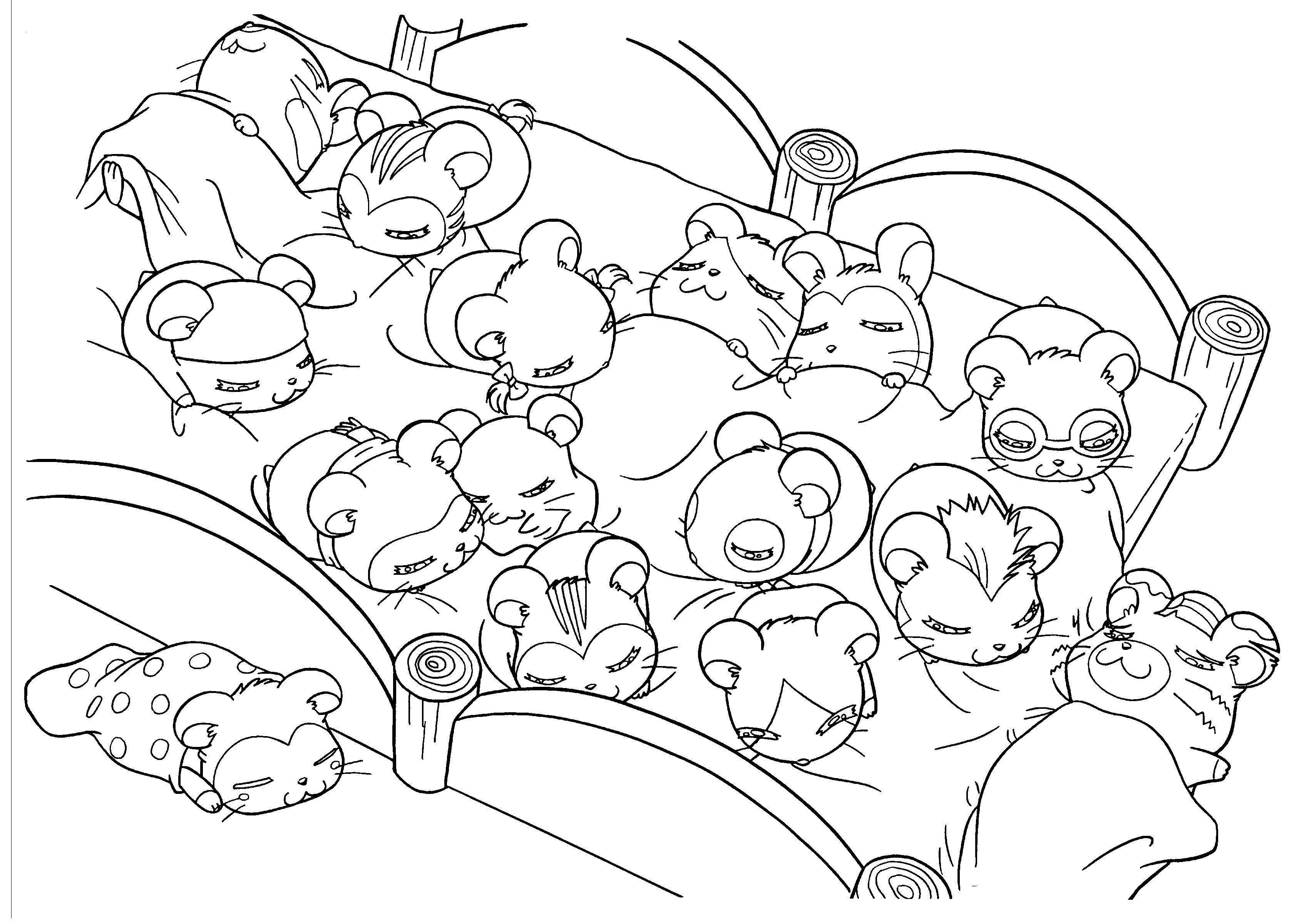 Hamtaro et ses amis en pleine aventure dans un décor champêtre