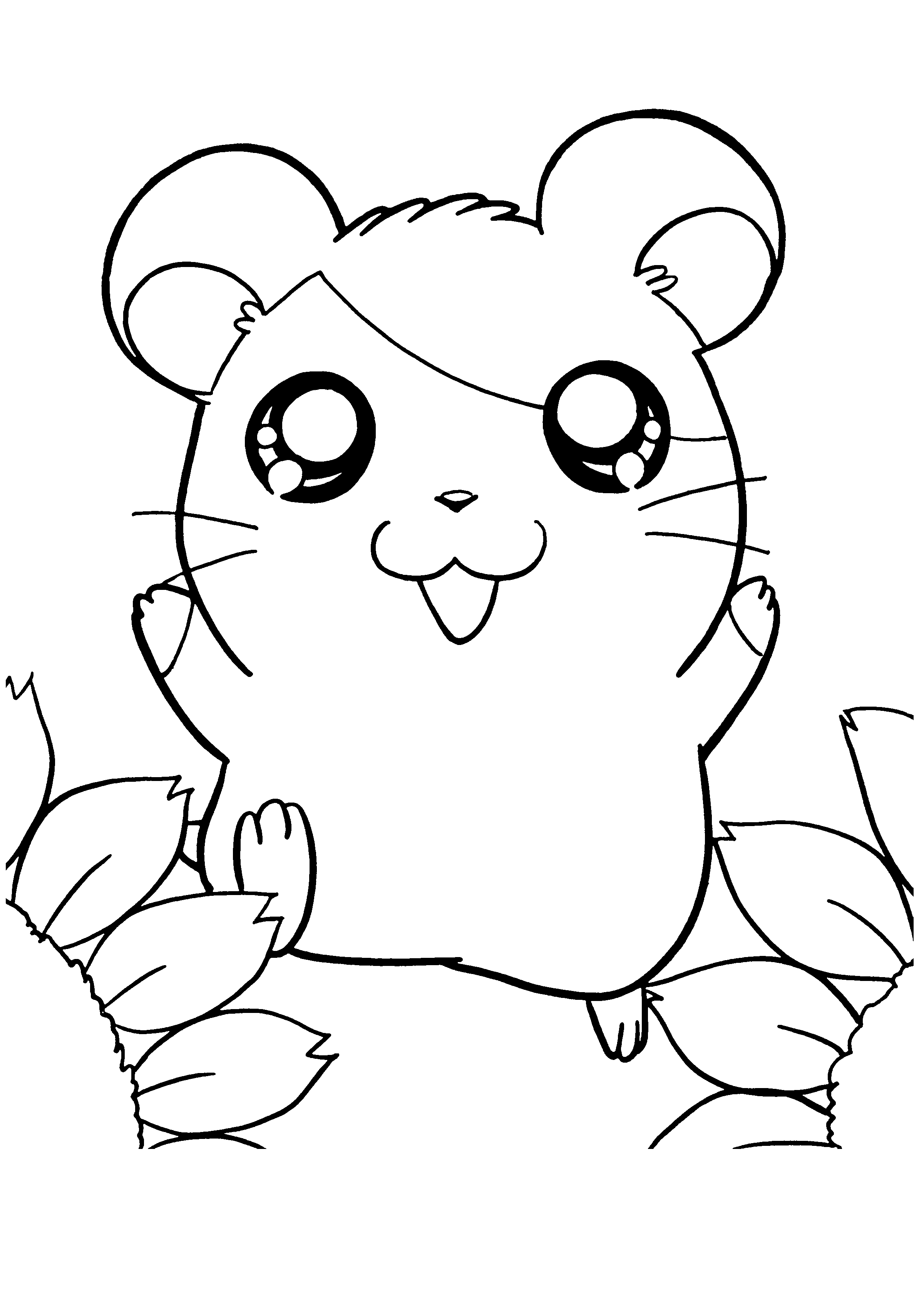 Hamtaro joue joyeusement dans un décor naturel