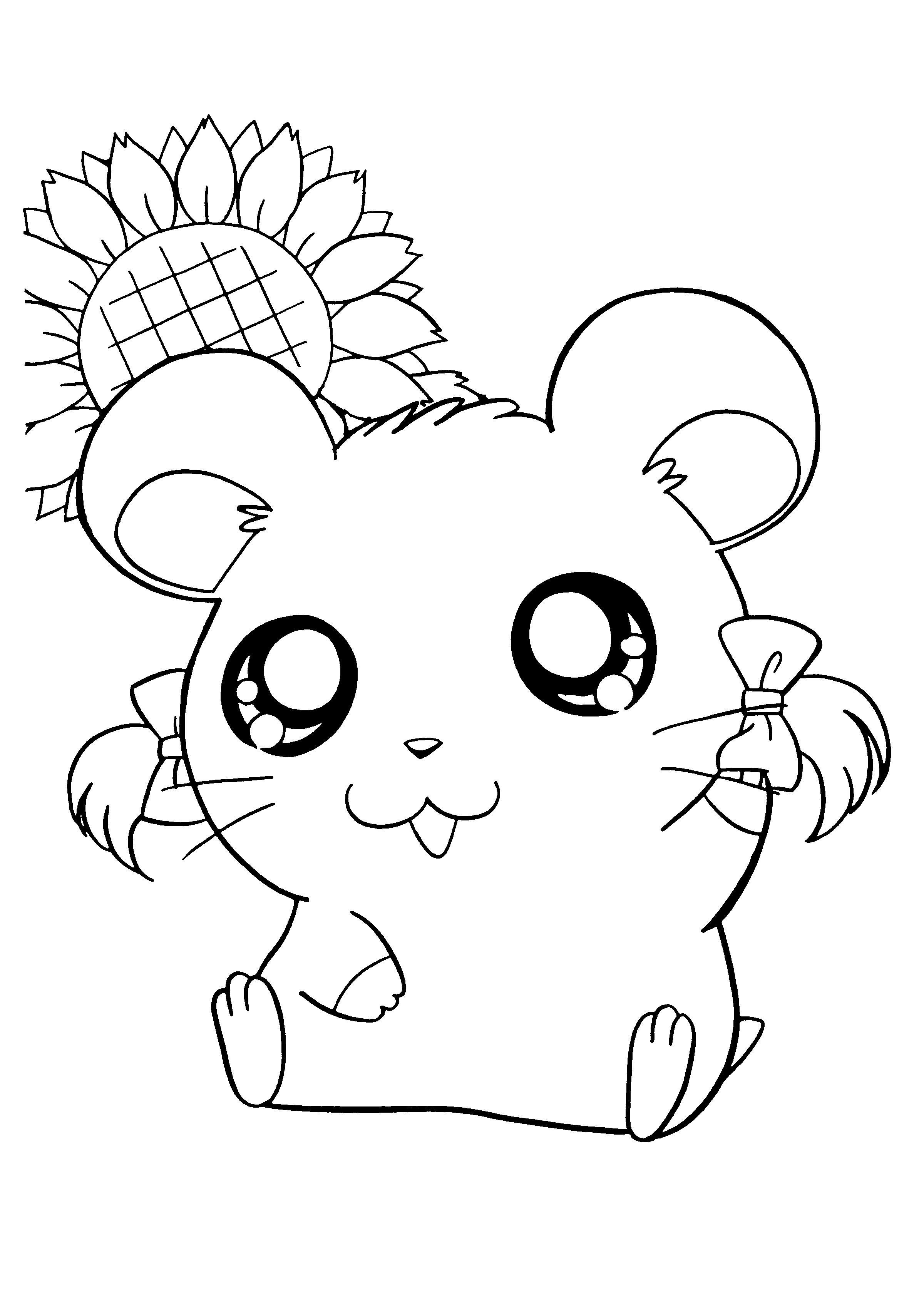 Hamtaro et ses amis jouant dans un champ fleuri