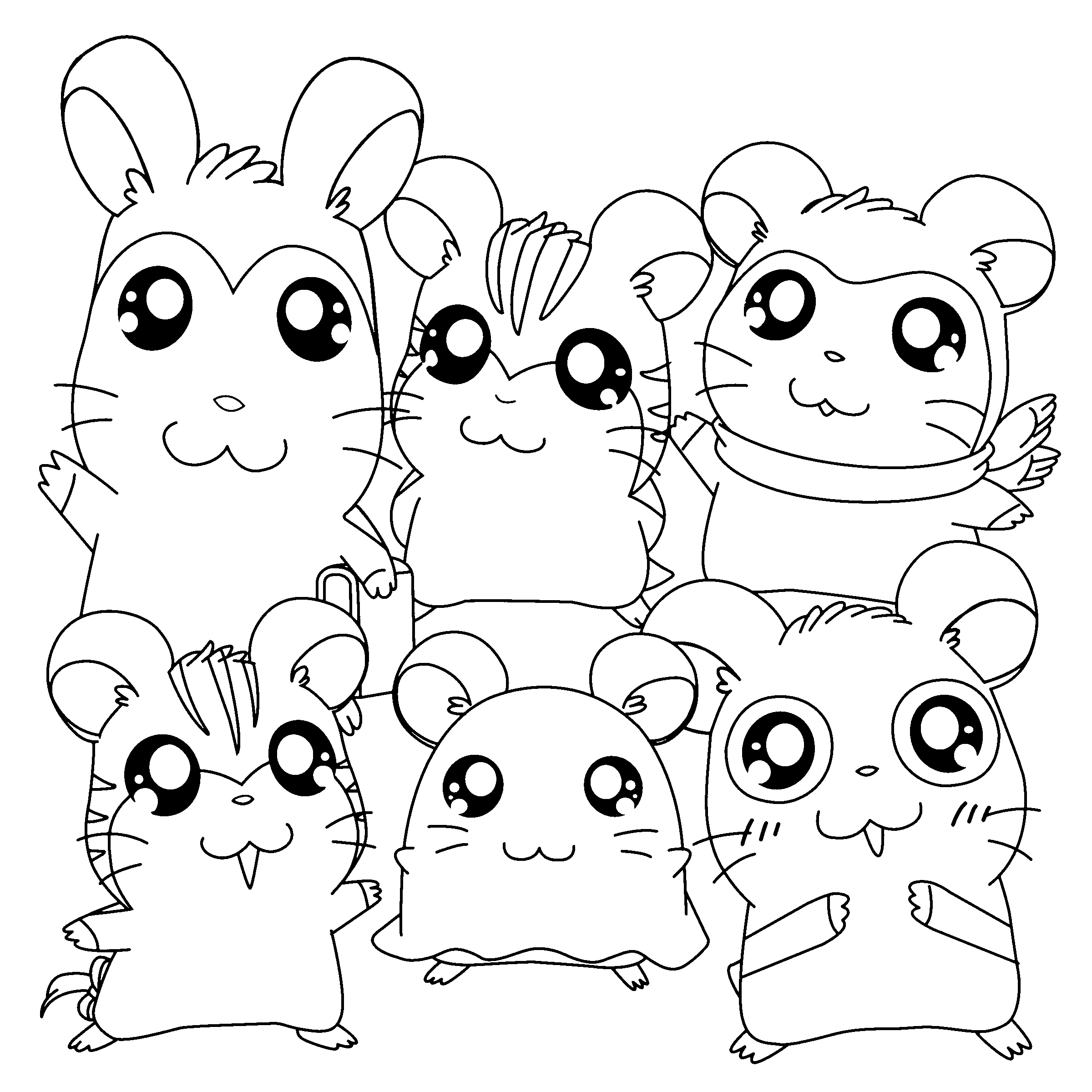 Hamtaro et ses amis en pleine aventure dans un jardin