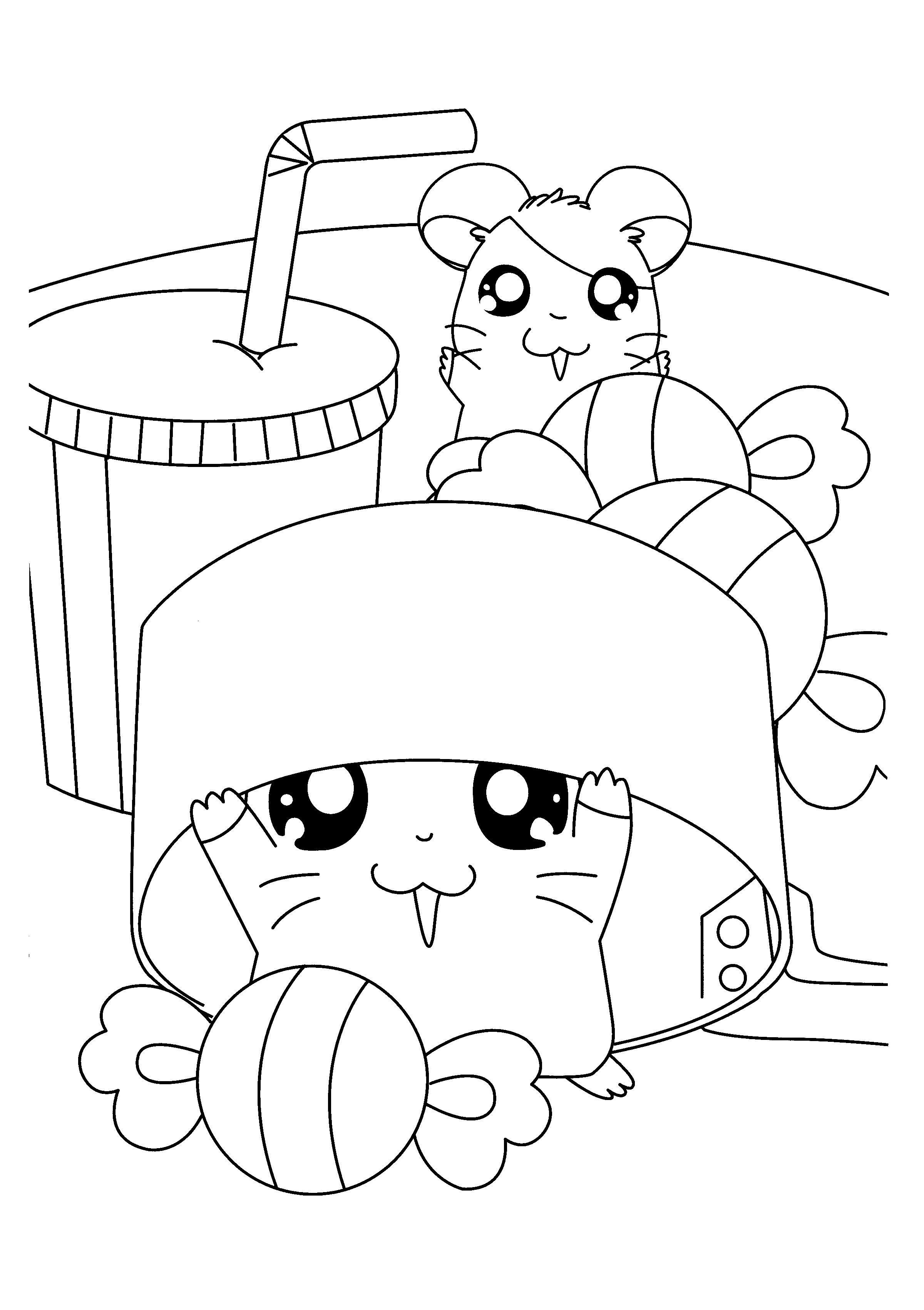 Hamtaro et ses amis en pleine aventure dans un champ fleuri