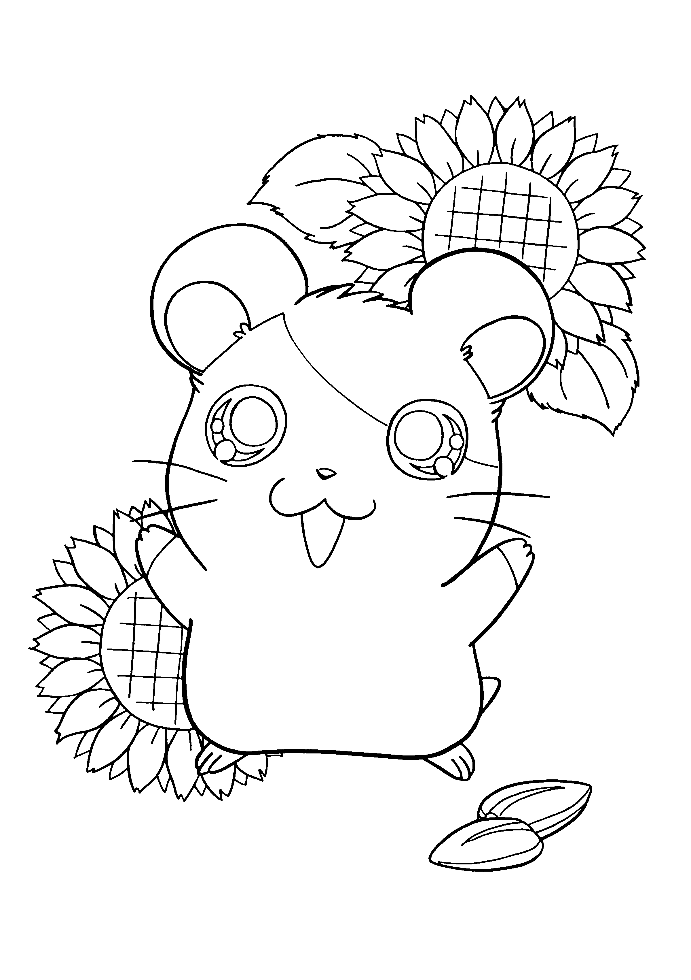 Hamtaro et ses amis profitent d'un moment de jeu en plein air