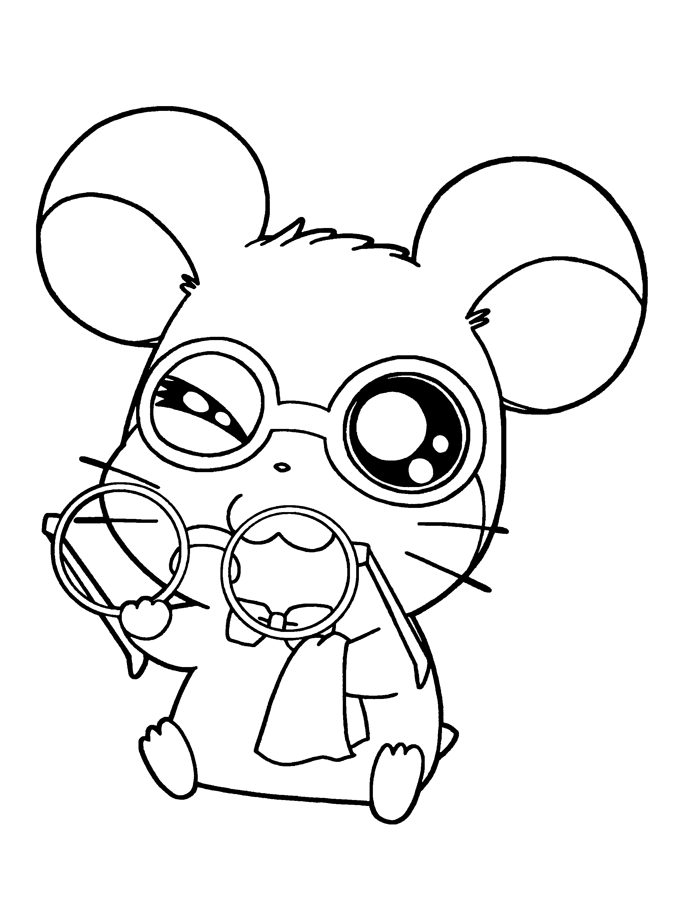 Hamtaro et ses amis dans une scène de jeu en plein air
