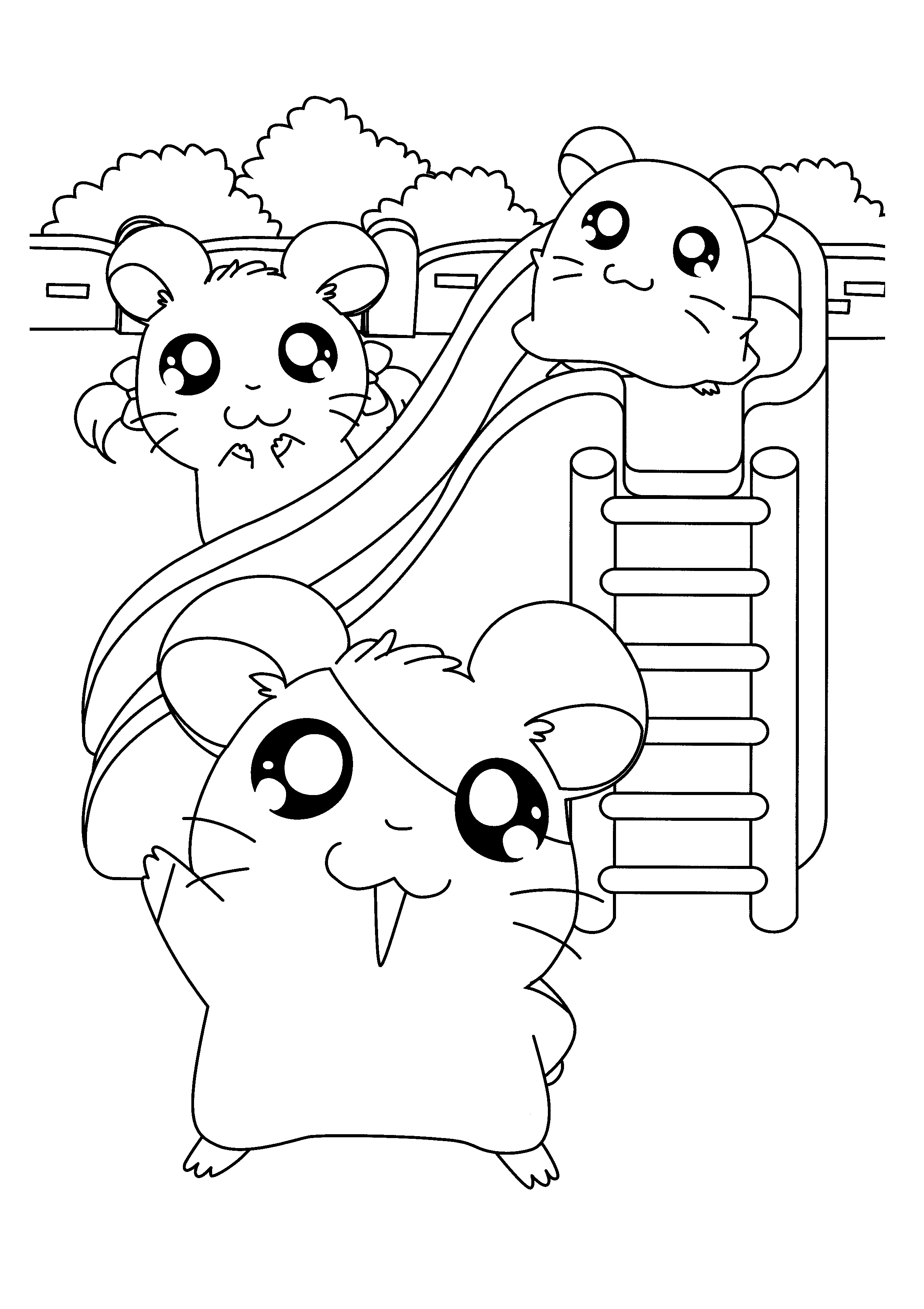 Hamtaro et ses amis découvrent un champ fleuri