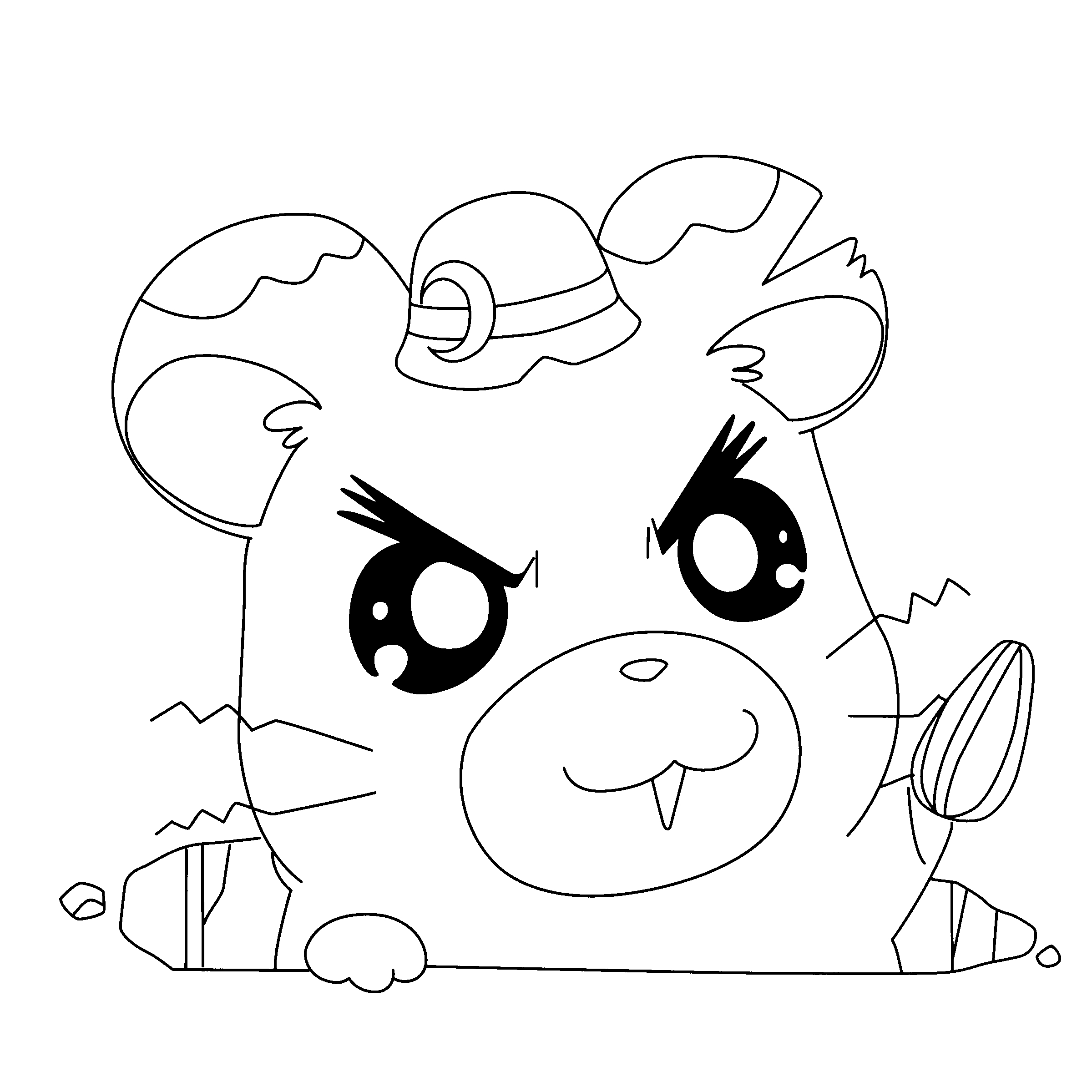 Hamtaro et ses amis en pleine aventure dans un champ