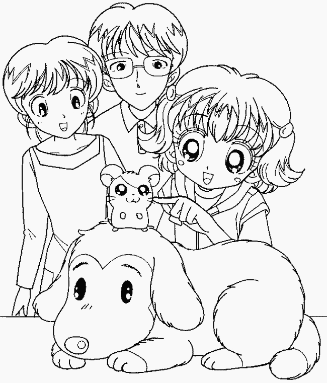 Hamtaro et ses amis dans une scène de jeu en plein air