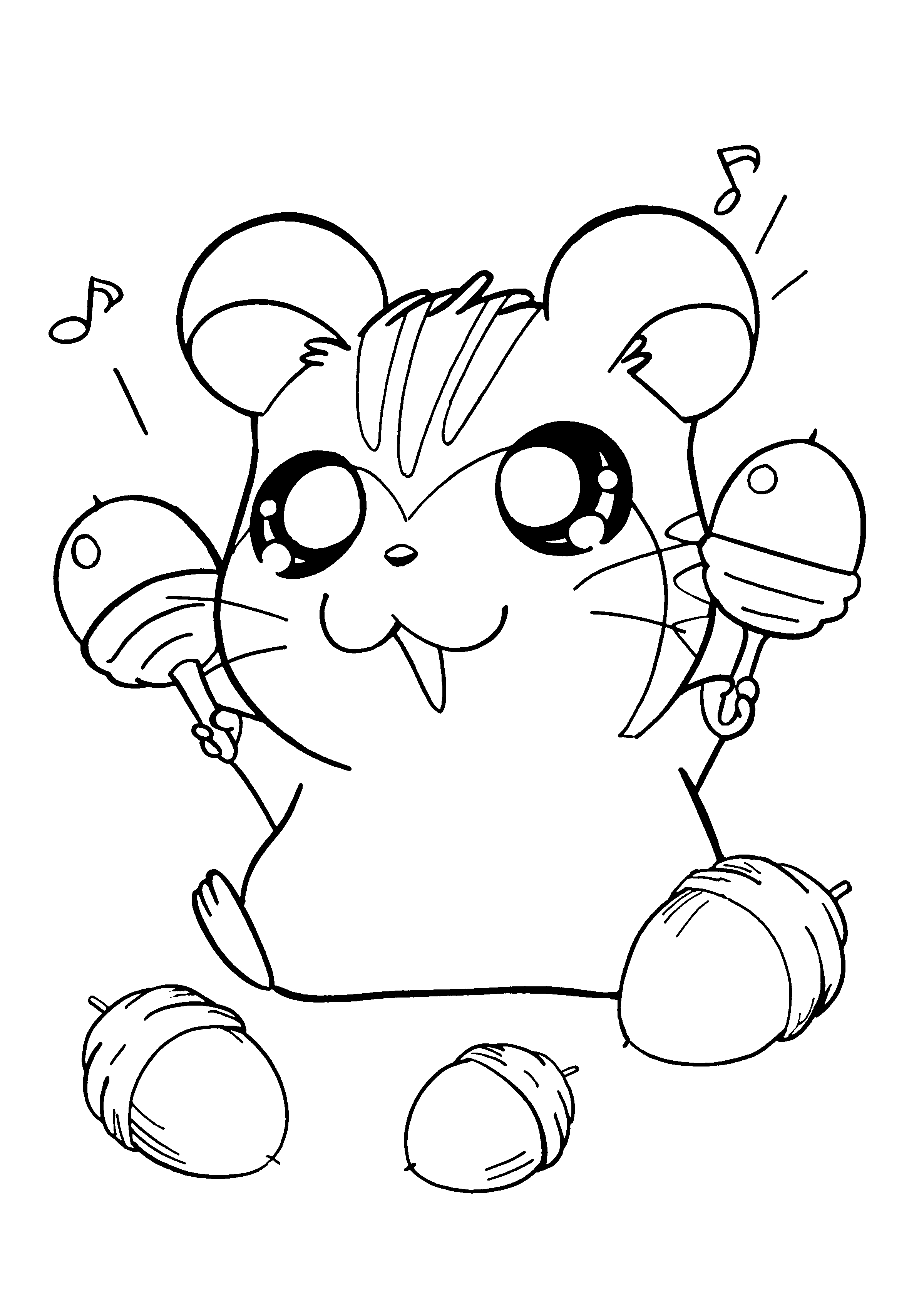 Hamtaro et ses amis s'amusent dans un décor champêtre
