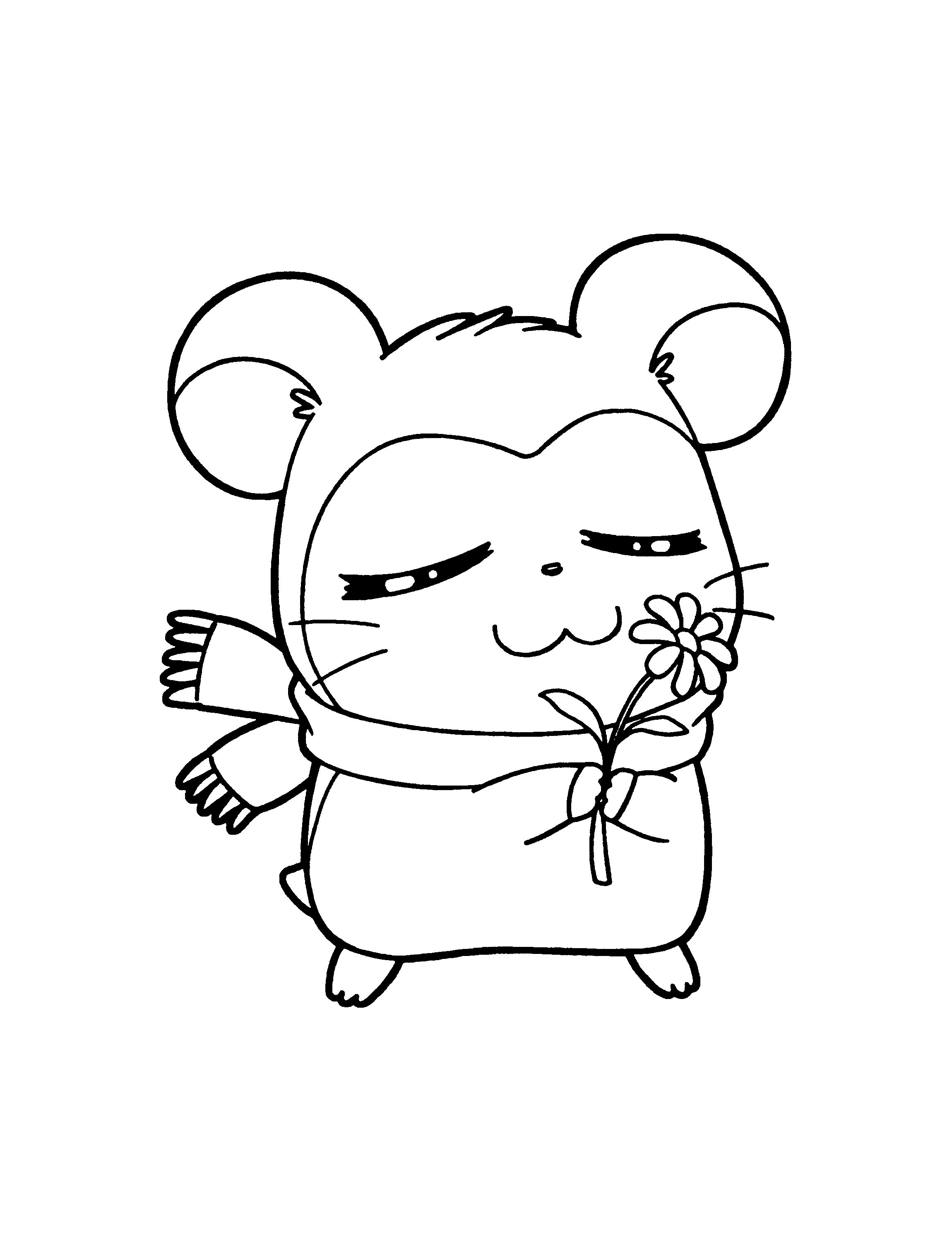 Hamtaro et ses amis dans une scène de jeu en plein air