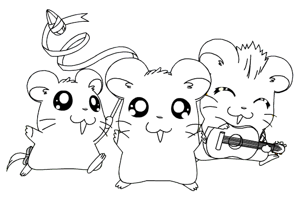 Hamtaro et ses amis en pleine exploration dans un décor naturel