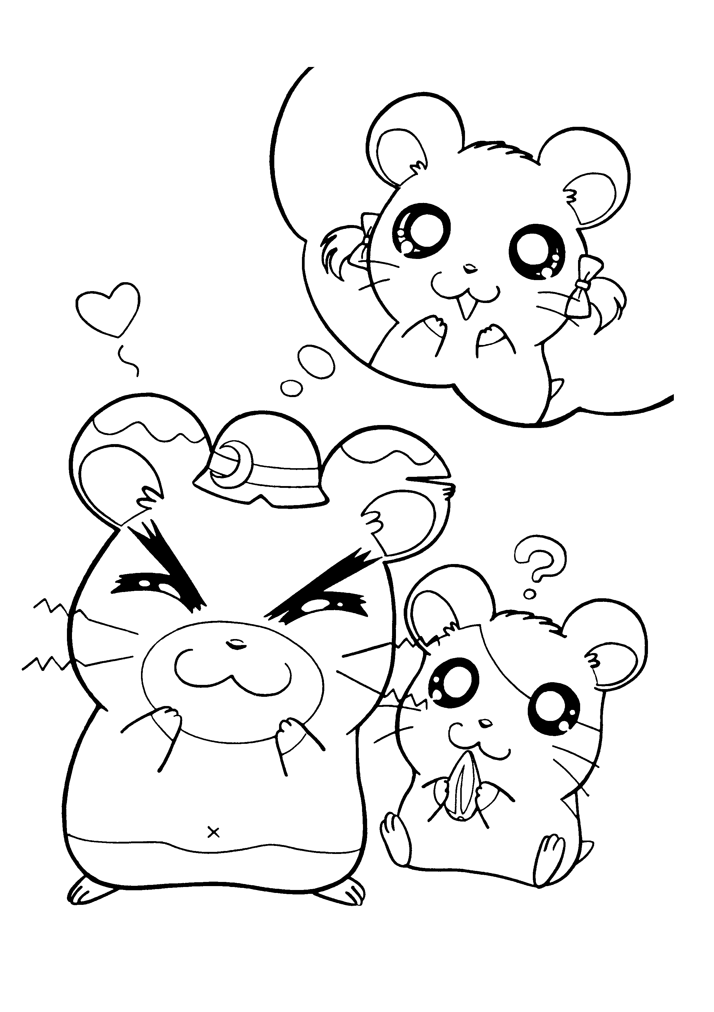 Hamtaro joyeusement en train de tenir une carotte dans un décor simple
