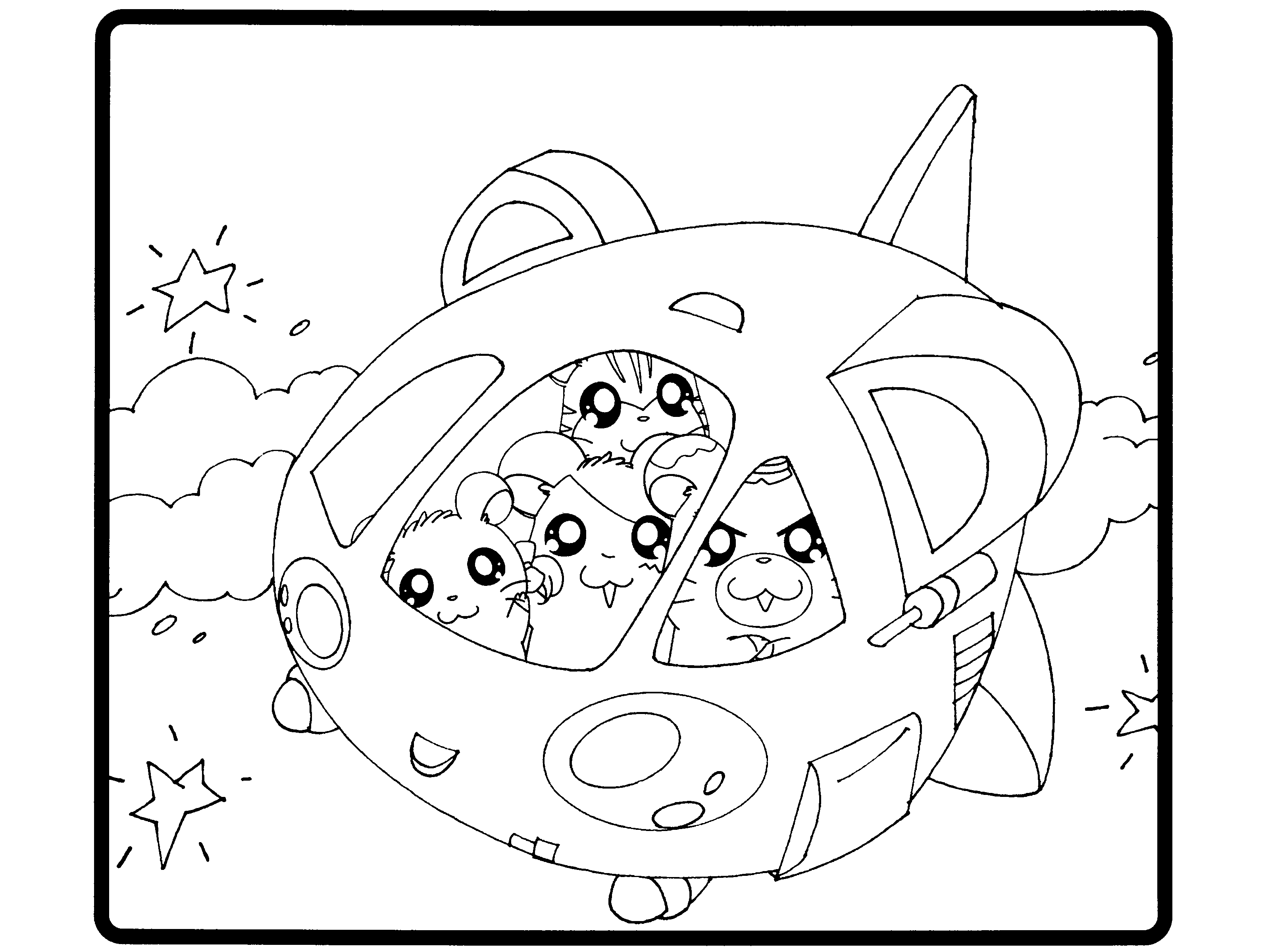 Hamtaro et ses amis s'amusent dans un jardin ensoleillé