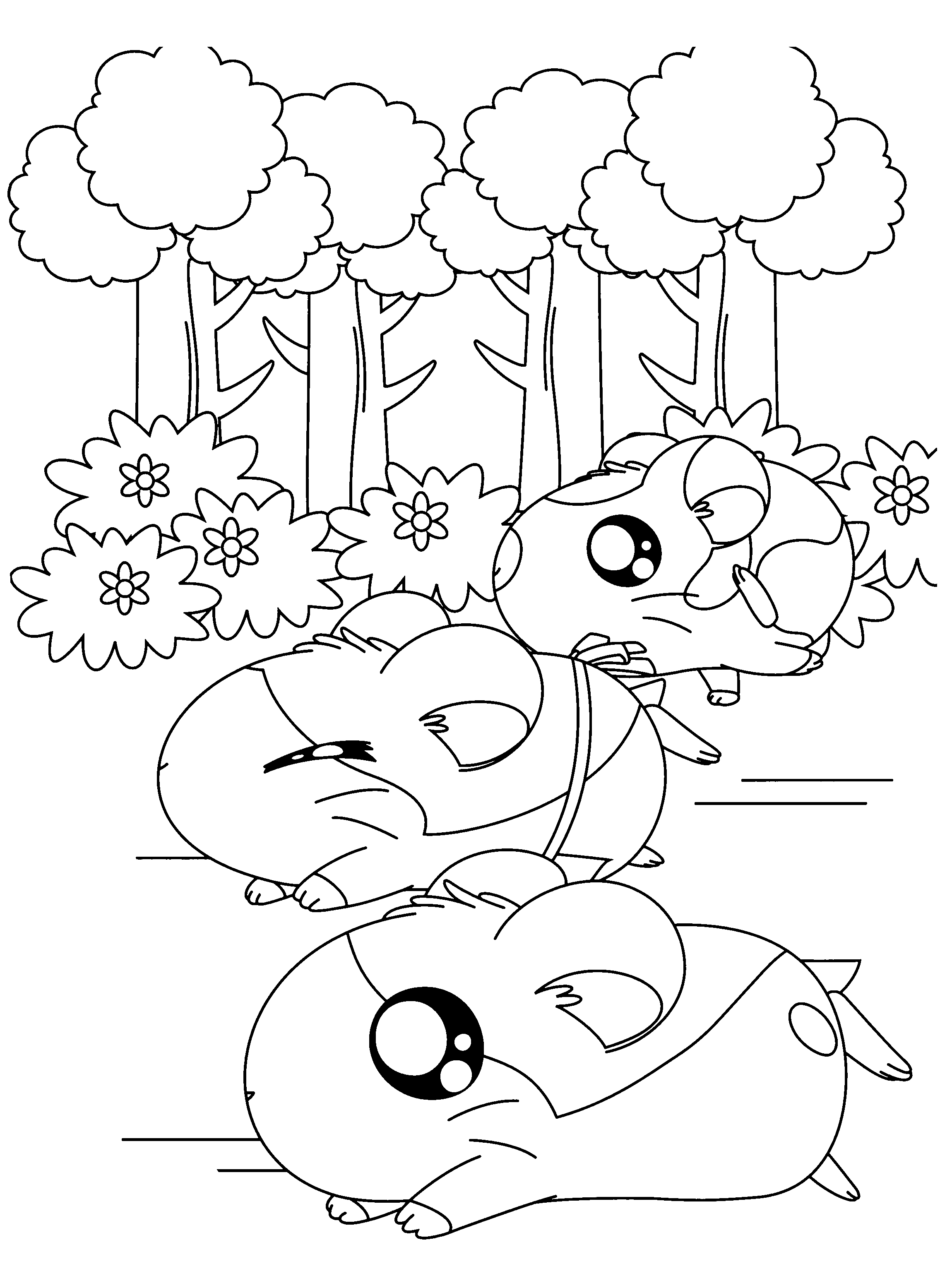 Hamtaro et ses amis en pleine aventure dans la nature