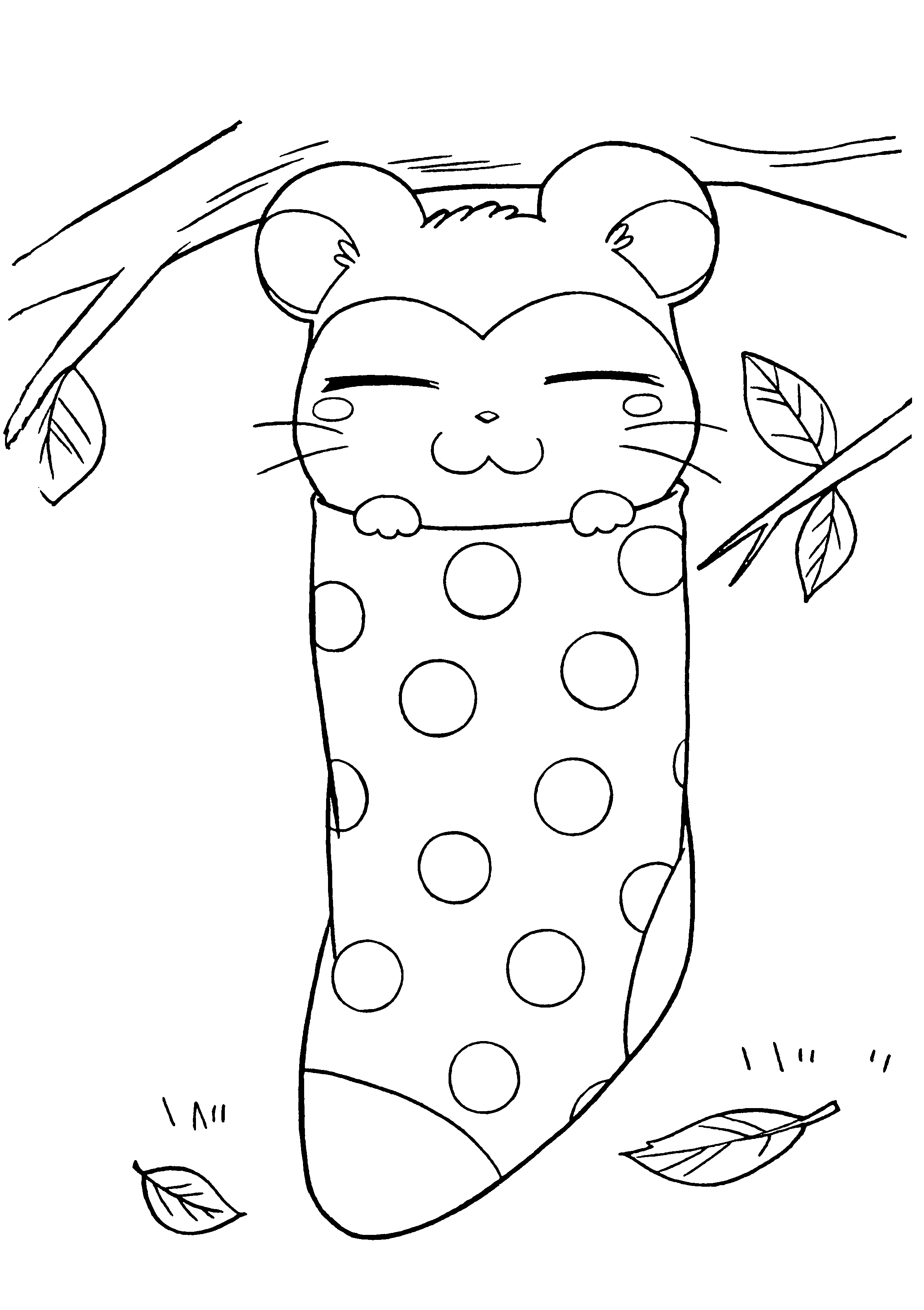 Hamtaro se repose paisiblement sous un arbre
