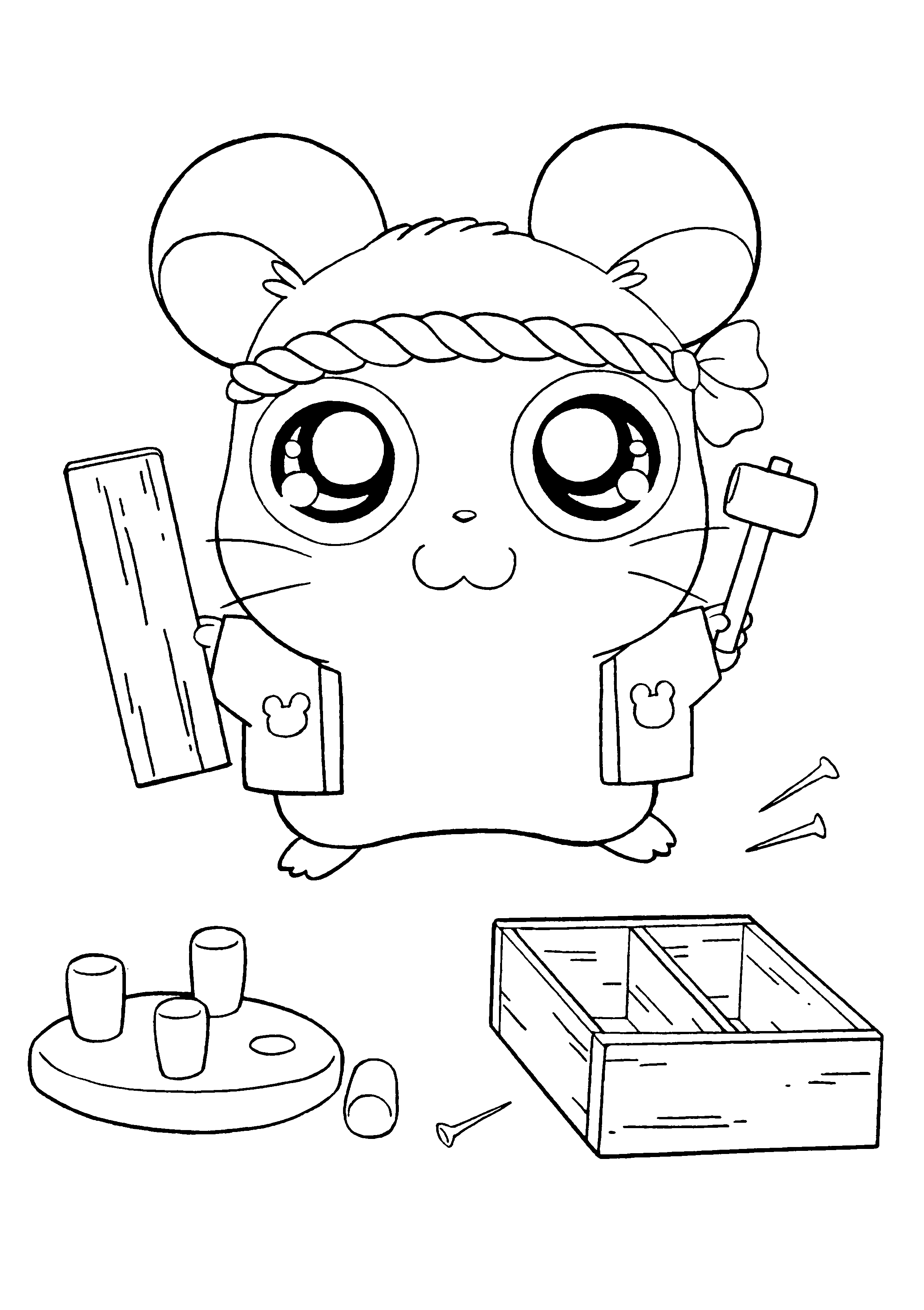 Hamtaro jouant avec ses amis dans un champ de fleurs