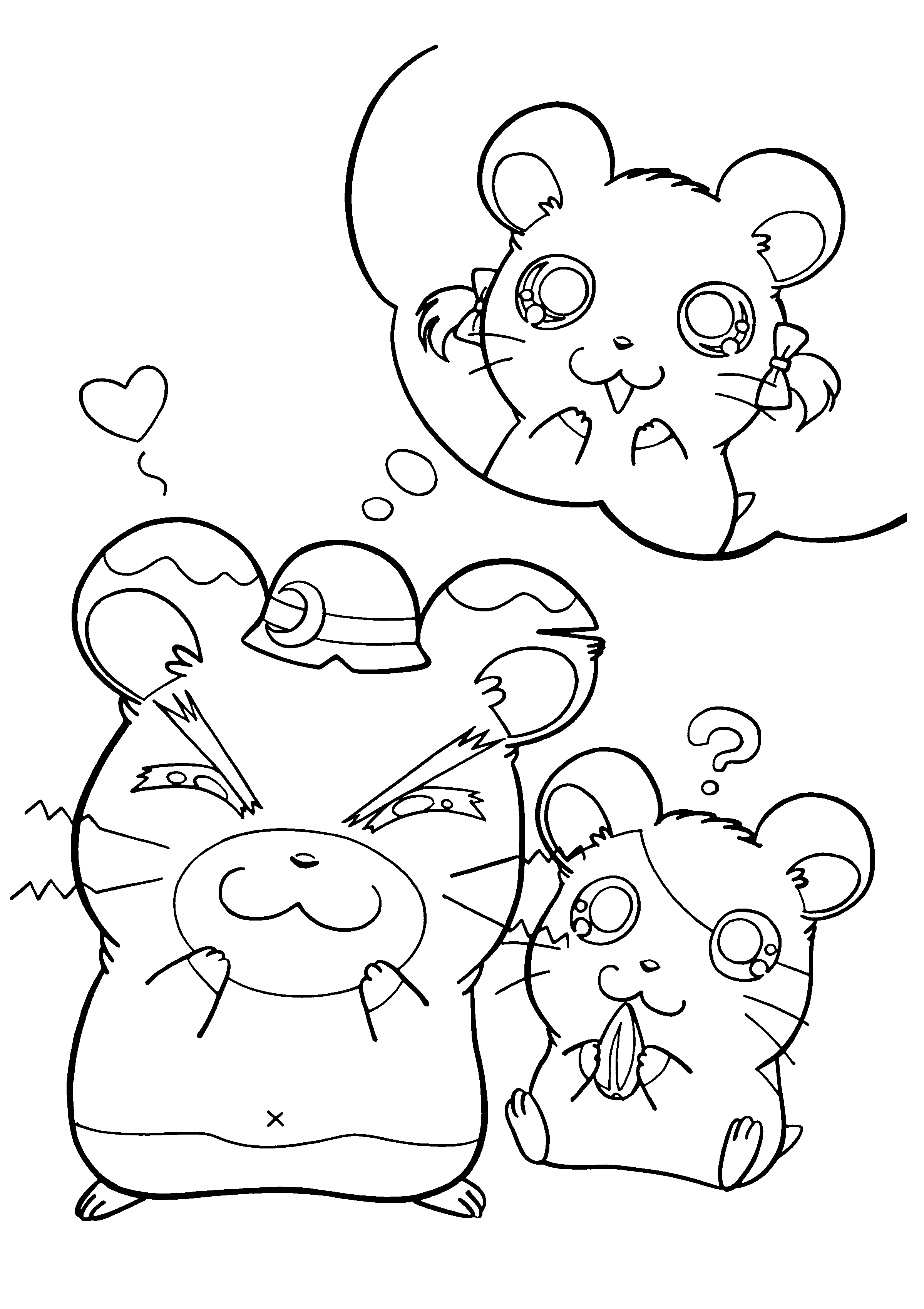 Hamtaro et ses amis s'amusent dans un jardin ensoleillé