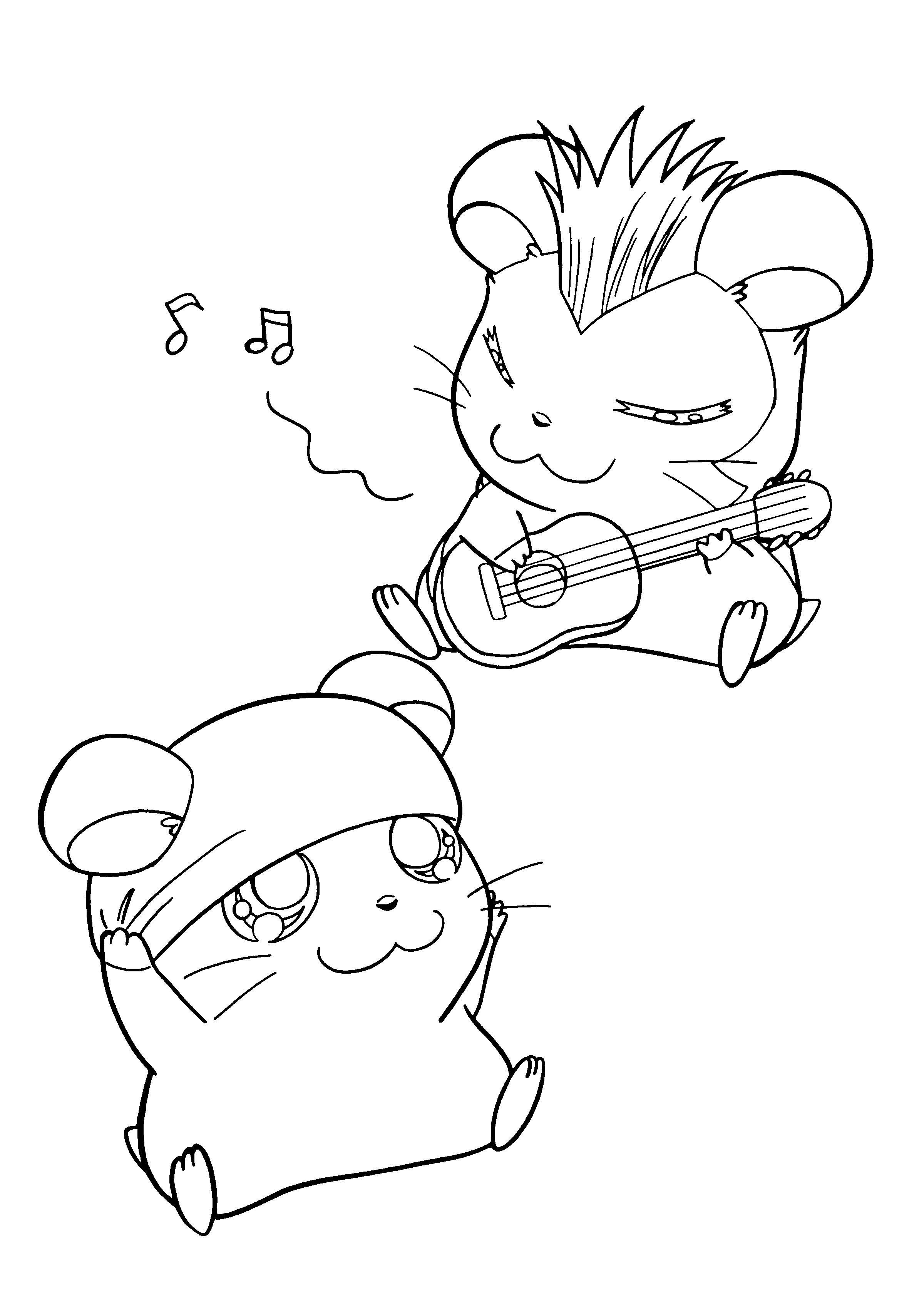 Hamtaro et ses amis en pleine aventure dans un paysage champêtre